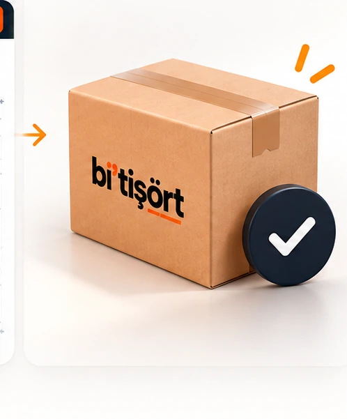 Onay işaretli, sevkiyata hazır paket illüstrasyonu