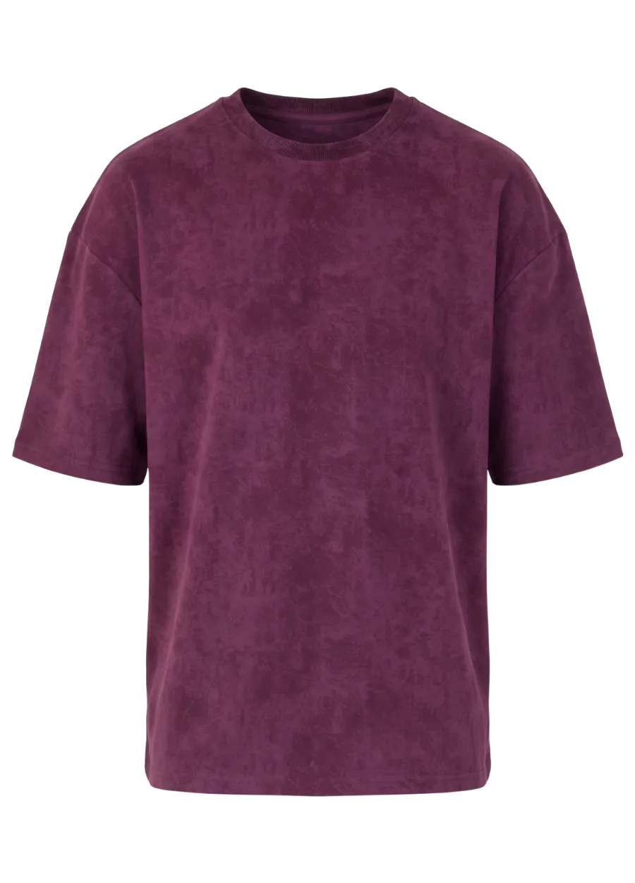Batik Yıkama Tişört – Bordo (ön yüz)