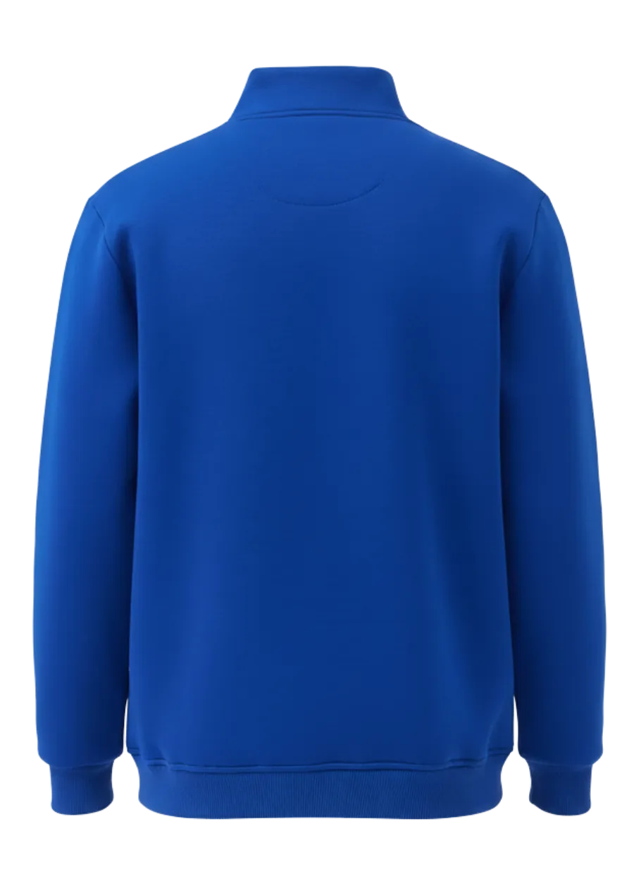 Yarım Fermuarlı Sweatshirt – Saks Mavi (arka yüz)